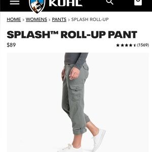 Kuhl Splash Roll-Up Pants in Green size 6 Short